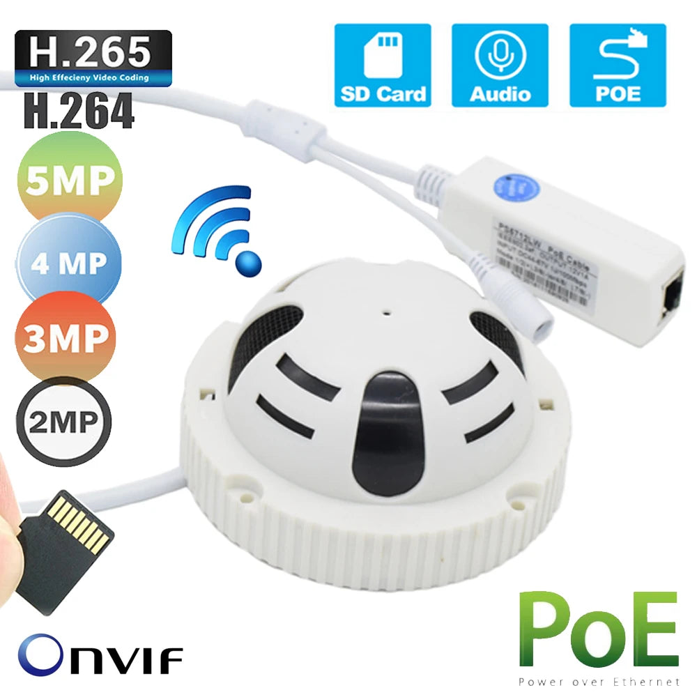 Home Security 4K HD Covert POE Wifi Mini Ip Camera Audio SD Card Slot P2p Onvif