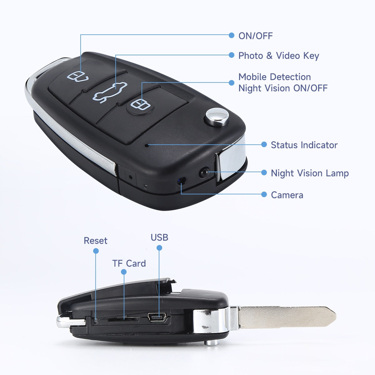 Portable Car Spy Mini Camera, Audio Recorder