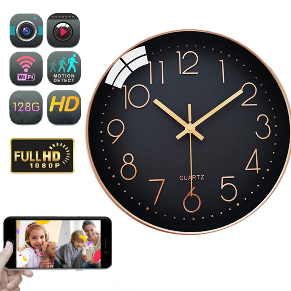 Wall Clock  spyCamera Wifi Remote Monitor Motion Detection