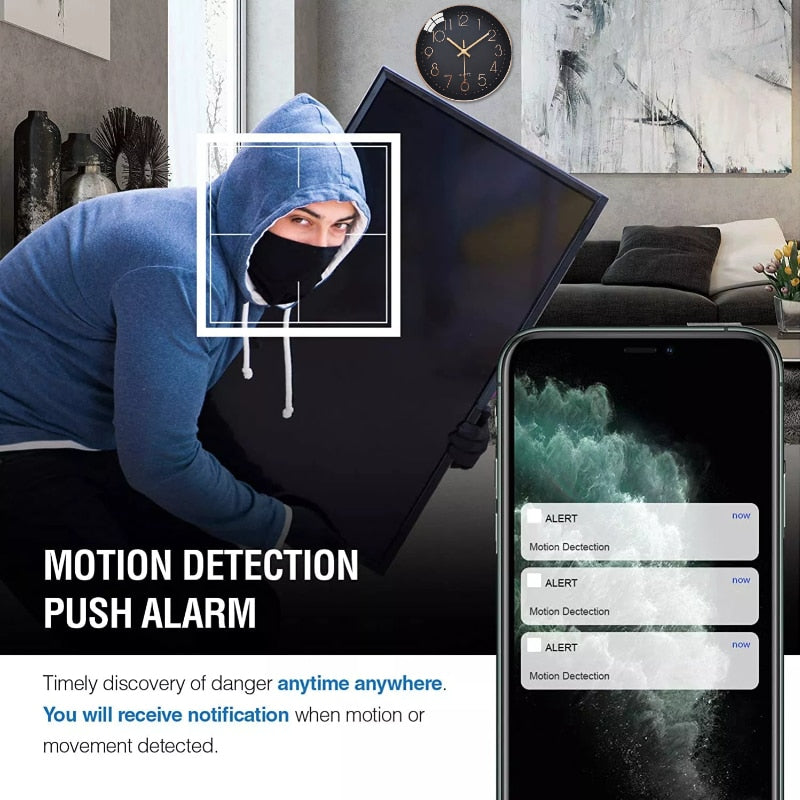 Wall Clock  spyCamera Wifi Remote Monitor Motion Detection
