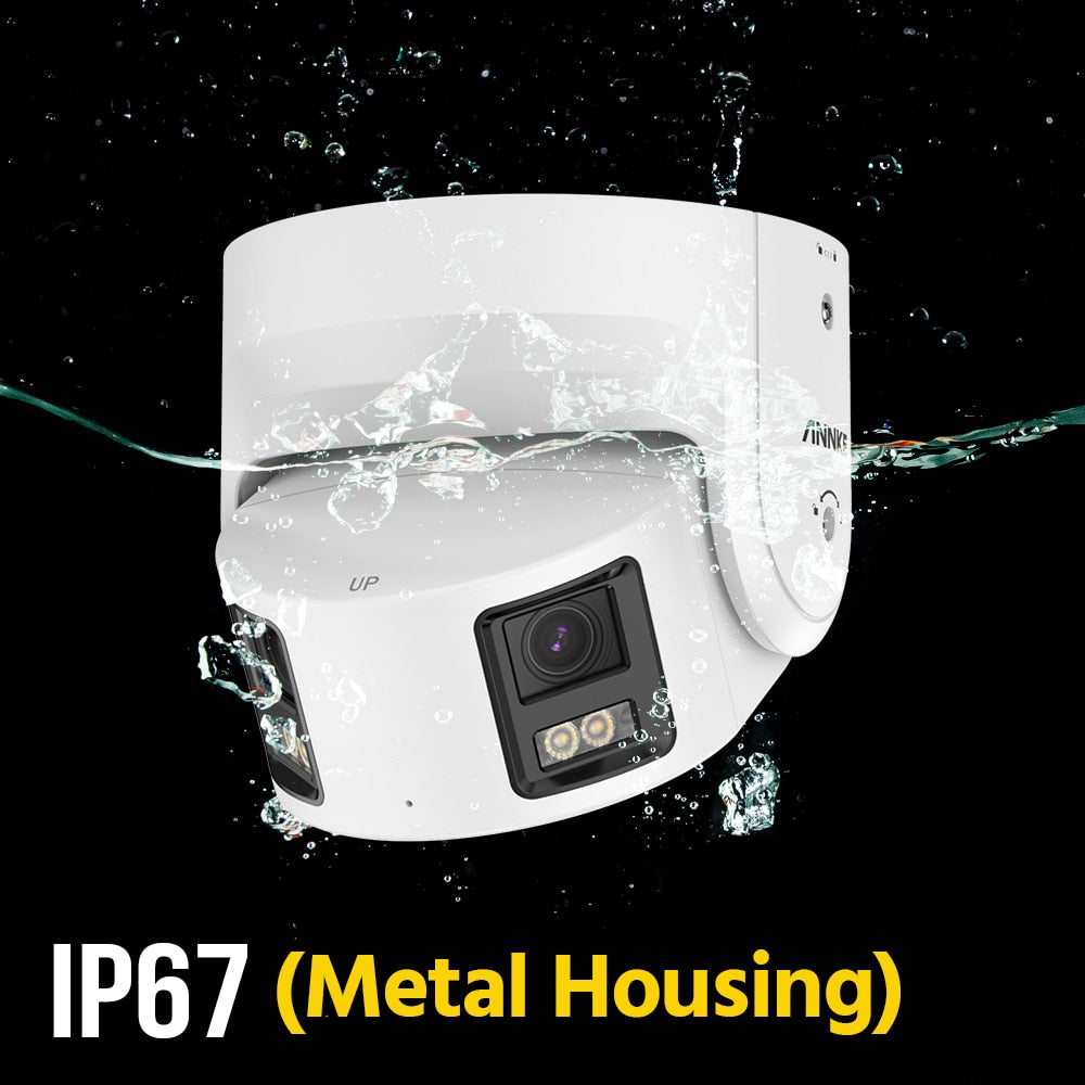 4K Duo Dual Lens Outdoor Security Camera POE Full Color Night Vision