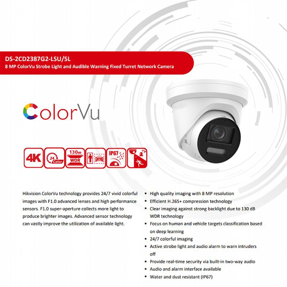 8MP ColorVu Acusense PoE IP Camera