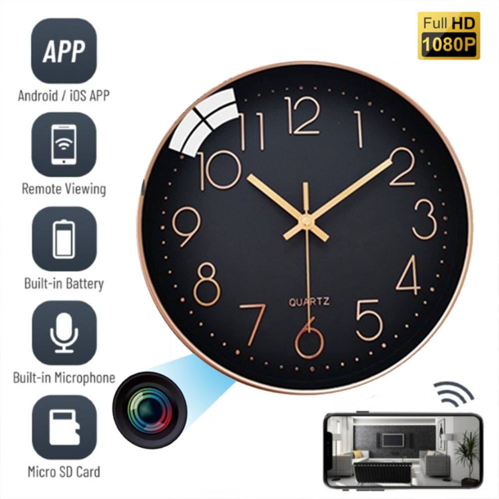 Wall Clock  spyCamera Wifi Remote Monitor Motion Detection