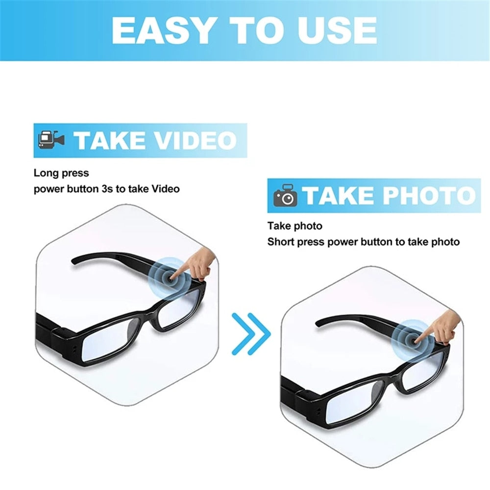 Spy Mini Glasses Camera HD 1080P Portable Video Recording