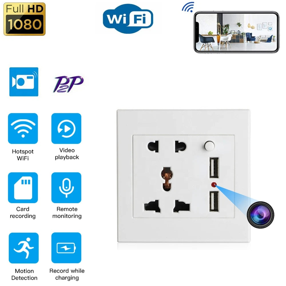 Spy Wifi Mini Socket Camera Camouflaged