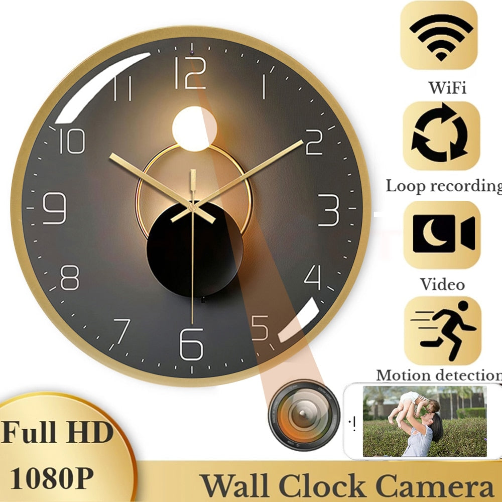 Wall Clock  spyCamera Wifi Remote Monitor Motion Detection