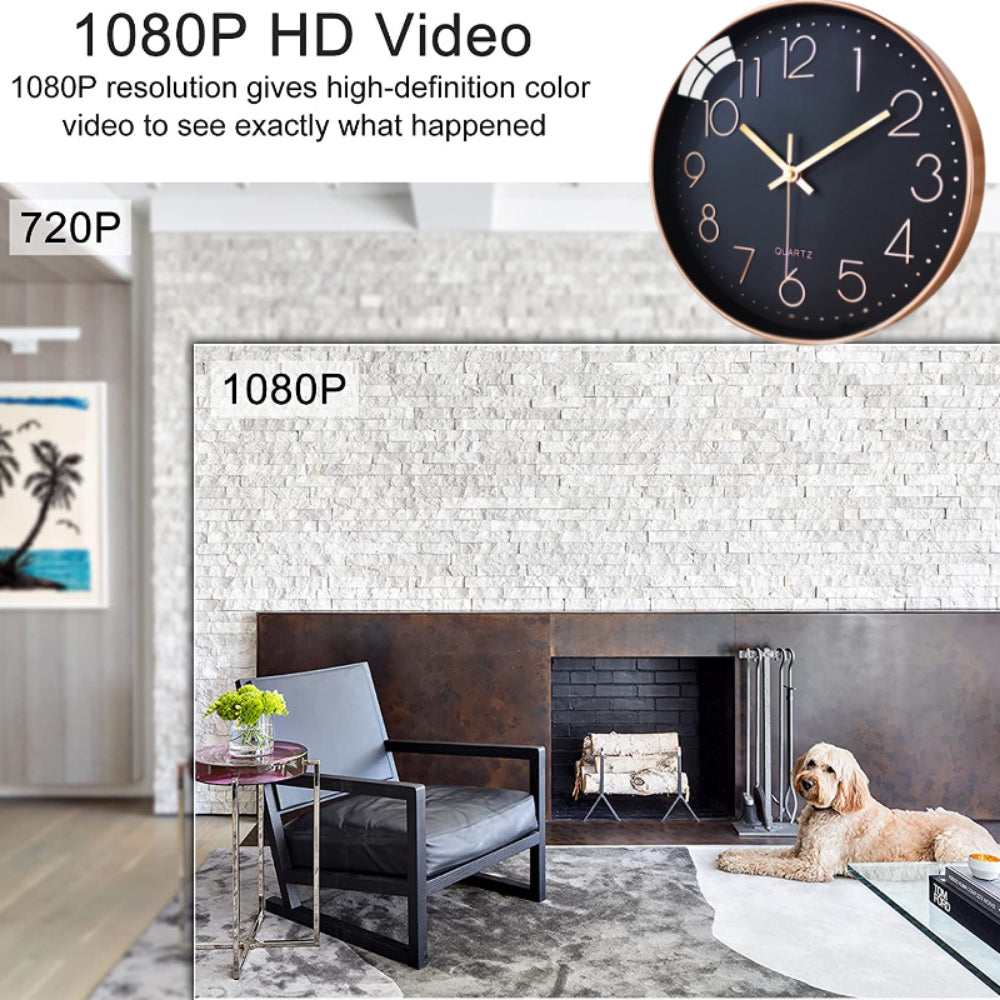 Wall Clock  spyCamera Wifi Remote Monitor Motion Detection
