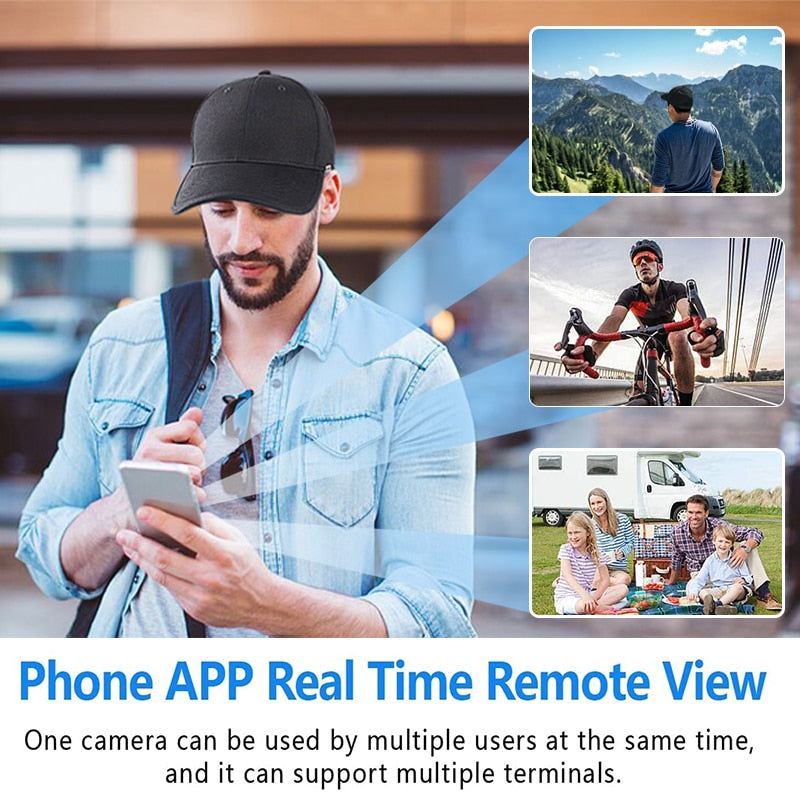 Mini cap Hat Camera 1080P HD WiFi Remote View Motion Detection Recorder
