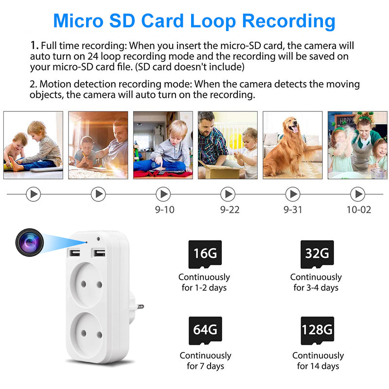 Spy Wifi Mini Socket Camera Camouflaged