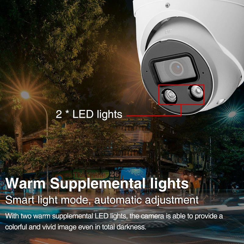 8MP Full Color POE Eyeball WizSense IP Camera