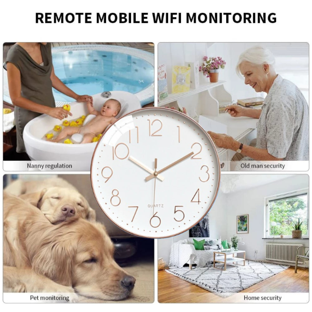 Wall Clock  spyCamera Wifi Remote Monitor Motion Detection