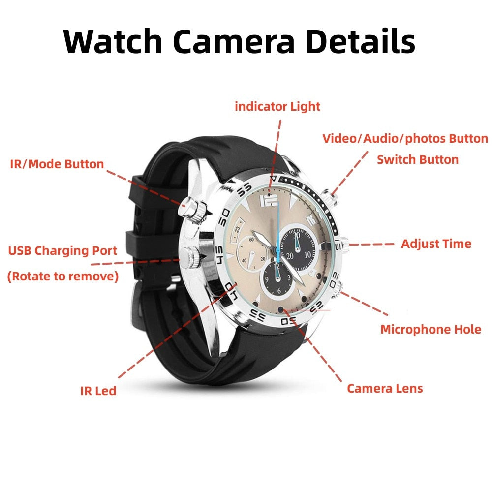 Watch Camera HD 1080P , Night Vision, Audio Recording