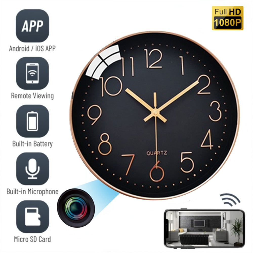 Wall Clock  spyCamera Wifi Remote Monitor Motion Detection
