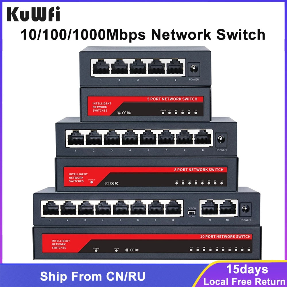 Gigabit Network Switch 1000Mbps  5/8/10 Port RJ45 LAN