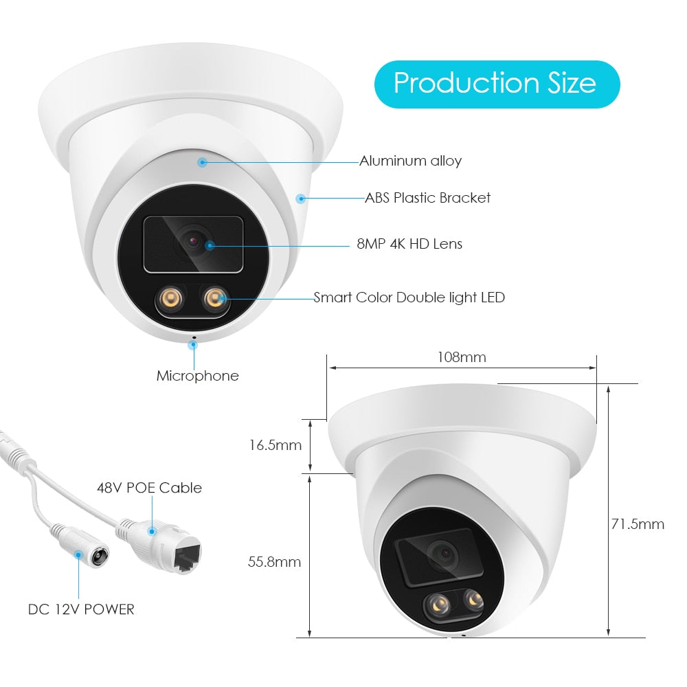 4K 8MP IP Outdoor Camera With Audio