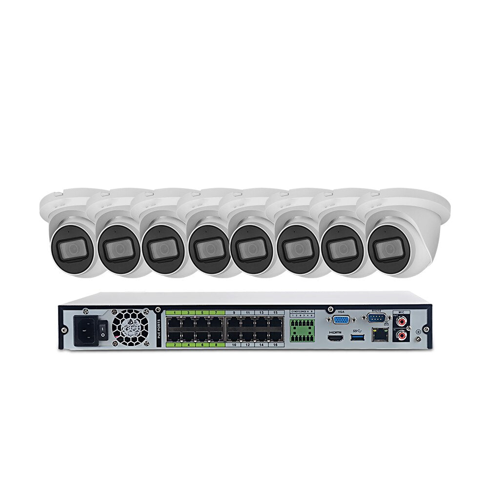 Dahua IP Camera Beveiligingsset 4K 16CH POE NVR5216-16P-4KS2 8MP IPC-HDW2831TM-AS-S2