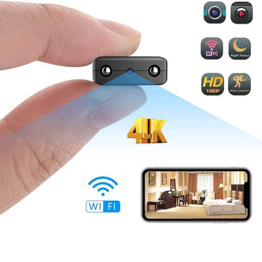 Full HD 4K/1080P Mini Wifi Spy Camera, Nachtzicht Bewegingsdetectie